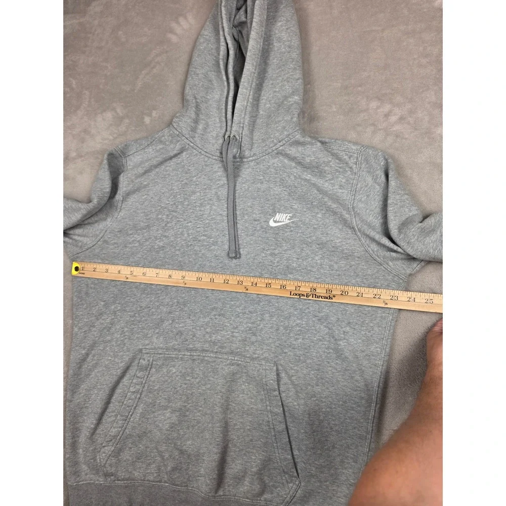 Nike Hoodie Mens Large Gray Sportswear Club Fleece Pullover Sweatshirt 804346